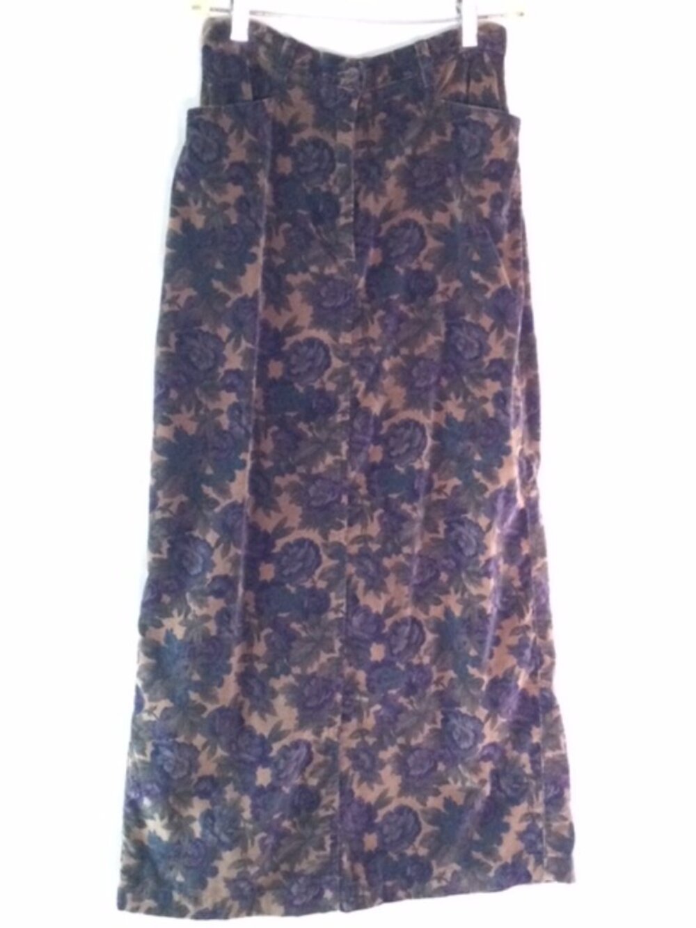 Jones New York Sport Floral Maxi Skirt Brown Purple 100% Cotton Size 4